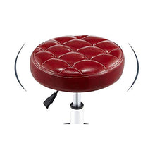 Girevole sgabelli da bar, Faux sedia in pelle for la cucina con schienale, molto spessa imbottitura 10 centimetri regolabile in altezza su 5 ruote, sgabello lavoro, sgabelli con ruote ( Color : Red )