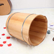 Goodvk Secchio per pediluvio Domestico Pediluvio Barile accresciuta con Il Coperchio in Legno massello Piede Botti di Rovere for la casa e la Salute (Colore : Marrone, Dimensione : 38x38x38cm)
