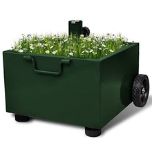 vidaXL Base Ombrellone Fioriera Metallo Verde con Ruote Parasole Portafiori