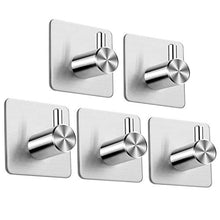 Gancio Adesivo, EniBon Adesivo Ganci Portasciugamani Acciaio Inox Gancio impermeabile, Gancio Parete Senza Foratura per Asciugamani, Bagno, Cucina (5 pezzi)