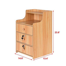 L.BAN Comodino in Legno con 3 cassetti, Comodo Comodino Multifunzionale Comodino Comodino Laterale Armadio Organizer, Semplice Comodino in Legno massello Divano tavolino Laterale per Soggiorno Cam