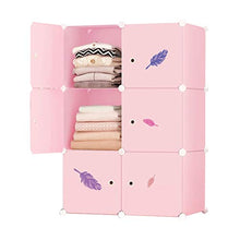 Guardaroba Semplice noleggio Armadio Camera da Letto Pieghevole Rimovibili di archiviazione Gesso Governo dell'Assemblea Combinazione di plastica Armadio XINYALAMP (Color : Pink)
