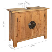 Mobile Sottolavabo con Specchio,Set Mobili per il Bagno in Legno Massello di Pino Riciclato,Mobile Sottolavabo con Ampio Scomparto,Stile vintage,Facile da assemblare
