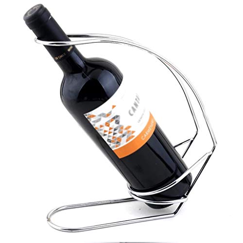 Telaio Metallico Portabicchieri in Acciaio Inox Vino in Acciaio Inox Supporto per Vino Curvo, Moderno Contatore Stand Singolo Bottiglia Singola Bottiglia Vino Telaio Contratto Moda Arredamento