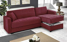 Dafne Italian Design Divano Letto angolare 2 posti Bordeaux - penisola a Destra - (cm. 225 x 158 x 86h)