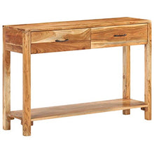 Tidyard Credenza Consolle Rustica con 2 Cassetti e Ripiano in Legno Massello di Acacia 110x30x75,Tavolo Consolle Rustico con 2 Cassetti e 1 Ripiano,Credenza con Cassetti,Credenza per Ingresso