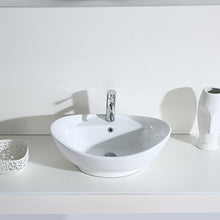 ERIDANUS Serie Lottie , Lavabo di Ceramica Bianco Lusso Lavandino Lavello Lavamano Lavabo da Appoggio Tondo Ovale Bacinella Lavandino Lavello per Bagno Casa Bidet Lavabo