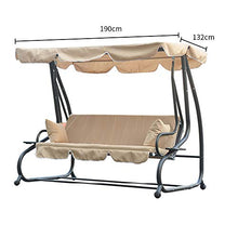 Copertura di Ricambio Universale per Dondolo a 3 posti, Tetto di Ricambio Universale Copertura di Ricambio Impermeabile per Altalena da Giardino, Patio, Altalena-Beige
