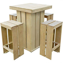 SKM Set da Pranzo da Giardino 5 pz in Legno di Pino Impregnato (92kg)