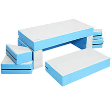 DREAMADE Divano Letto per Bambini Blocchi da Costruzione per Bambini Come Divano Letto, 141 x 94 x 12cm (Azzurro)