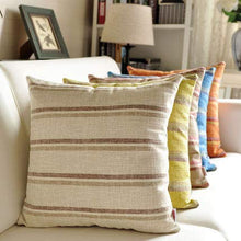 XMZFQ Confezione da 2 Cuscini Decorativi a Righe Decorative in Cotone e Lino Cuscino da Fattoria Moderno, Cuscino in Cotone con Imbottitura in Cotone PP per Divano Letto Auto, 45 x 45 cm,Beige