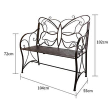 LXLH Panchina da Giardino Panchina Panchina da terrazza panchina da Esterno, Panchine Decorative in Metallo Resistenti al Sole da Giardino, Forte capacità portante, può ospitare 2 Persone, Adatto