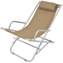 Tidyard Sdraio Pieghevole Giardino Reclinabili 2 pz Grigio Talpa Acciaio 69x61x94cm，Massima capacità di carico 120 kg