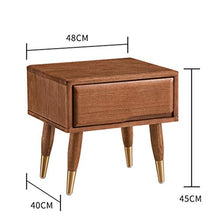 Comodino Comodino con cassetti in Legno Tavolino Comodino Tavolo Cassetone Camera Comodino Legno Comodino Mobili Indoor (Color : Walnut, Size : 48x40x45CM)