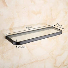 HYYDP Parete Porta Salviette Mensole di Vetro cosmetiche del Bagno della cremagliera cosmetica del Singolo Strato di Rame fissato al Muro del Bagno