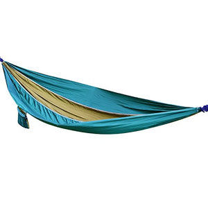 OUTAD Amaca da Campeggio 210t Nylon, Amaca Giardino per 2 Persone in Stoffa di Paracadute Amaca Matrimoniale per Viaggio/Trekking, 270 × 135cm Massima Portata 350 kg (Marrone)