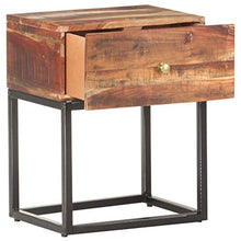 Tidyard Comodino 40x30x50 cm in Legno di Acacia Grezzo,con 1 Cassetto