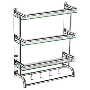 Mensola da bagno, mensola portaoggetti - Bagno Mensola Wall Hanging Shelf rettangolare bagagli Mensola for doccia in camera con Portasciugamano partizione Hook Bagno (Dimensioni: 50cm) ( Size : 60cm )