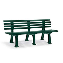 Panca di Esterno in plastica – A 9 Lame – Larghezza 1500 mm, verde schiuma – Panca Panca di Esterno Panca in plastica banchi banchi di Esterno banchi in plastica