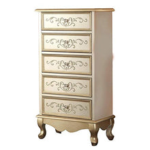 Cassettiera Camera Da Letto Alla Stanza Dipinto A Mano Cassettiera Con Maniglie In Metallo Alto Dresser Storage Unit Robusto Durevole Semplice E Grazioso ( Color : Gold , Size : 53.5x30.3x103CM )