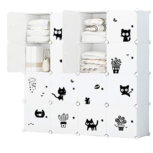 Locker Affitto Casa Scaffali Abbigliamento Camera Divide-Grid Multistrato Armadio Armadio Rimovibili di Plastica Cubo Dormitorio MUMUJIN (Color : White, Size : 127X32X127CM)