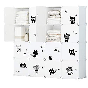 Locker Affitto Casa Scaffali Abbigliamento Camera Divide-Grid Multistrato Armadio Armadio Rimovibili di Plastica Cubo Dormitorio MUMUJIN (Color : White, Size : 127X32X127CM)