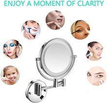 WZDD Specchio Ingranditore da Parete con Luce LED, Specchio da Trucco Ingrandimento X10, Doppio Lato Specchio da Parete Bagno, Rotazione a 360°