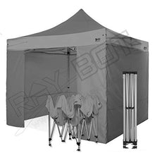 RAY BOT. Gazebo pieghevole 3x3 in alluminio con pali esagonali da 45mm e tessuto impermeabile. Linea professionale (Con Teli Laterali, Grigio)
