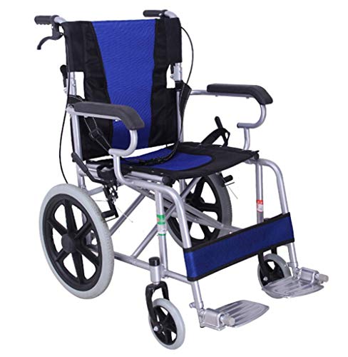 Accessori per la casa Anziani Disabili Trasporto leggero Sedia a rotelle portatile pieghevole per adulti 11 kg con freni per allattamento Pedale in tubo di acciaio spesso può essere ruotato in nero