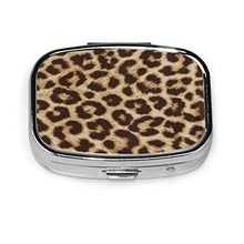 Scatola quadrata per pillole con stampa leopardo, organizer per pillole da viaggio, per integratori di vitamine