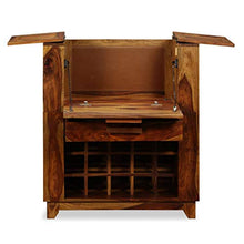 vidaXL Mobile da Bar in Legno Massello di Sheesham 85x40x95 cm Portabottiglie