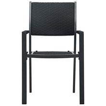 FAMIROSA Sedie da Giardino 4 pz Nere in Plastica Stile Rattan