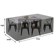 STZYY - Set di coperture per mobili da giardino, impermeabile, effetto rattan, in tessuto Oxford 420D, anti-UV, orlo regolabile, nero, 140 x 140 x 90 cm