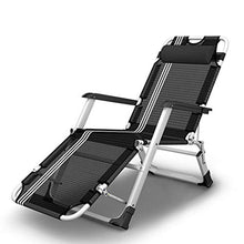 ZHEN GUO Heavy Duty Zero Gravity Sedia Brethable, Lettino da Campeggio Pieghevole Poltrona reclinabile, Chaise Longue reclinabile Patio Nero per Esterno, Piscina (Size : No Padded)
