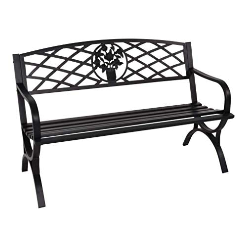 LLiving Oxford - Panchina da Giardino, 3 posti, 127 cm, Peso 180 kg, Colore: Nero