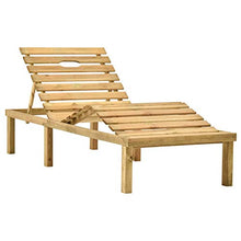 Festnight Lettino Prendisole con Tavolino, Lettino Prendisole in Legno, Lettino da Giardino, Lettino da Esterno, in Legno di Pino Impregnato