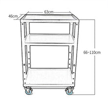 YIN YIN Carrello per Ripiani Scaffale, scaffale Metallico Mobile conveniente, Leggero, Grande capacità Ufficio casa Nero 63X46X110 CM Carrello a rulli (Color : Black)