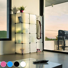 TecTake Armadio scarpiera mobiletto da cameretta sistema di plug-in - disponibile in diversi colori - (Trasparente/Bianco)