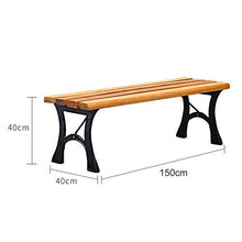 UWY Panchina da Giardino panchina da terrazza, panchina in Metallo per Interni ed Esterni con Piedini in ghisa antiruggine, Sedile con doghe in Legno massello Rinforzato da 4 cm, Sedia da caffè