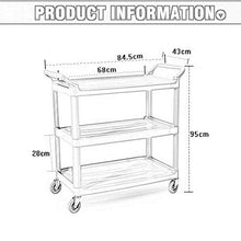 HLF- Automobile di Pulizia del Ristorante dell'hotel di plastica della Lega di Alluminio, Carrello dello Strumento di Giardino, scaffale di stoccaggio Staccabile, 84.5x43x95cm