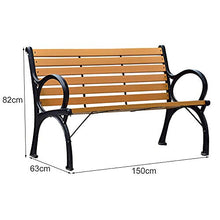 Panca da giardino per esterni, panca da terrazza, robusta e spessa struttura in ghisa, sedia da parco, panchina in metallo, panca a doghe resistente alle intemperie e alla corrosione
