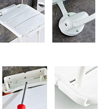 CLJ-LJ Pieghevole Parete Sgabelli Doccia, Anziani/disabili Anti-Slip Doccia Sedile Sgabello con i Piedini Sgabello in Bianco Bagno Sgabello, Bagno