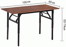 Xicaimen Tavolo Pieghevole  a casatavolomultifunzione (53 / 74cm)   Piccolo Tavolo da Pranzo Rettangolare Portatile  100x60cm Tavolo Grande  Colore Legno Scuro