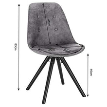 WOLTU BH268dgr-6 Set di 6 Sedie per Sala da Pranzo Soggiorno Stile retrò Seduta Imbottita con Schienale Senza Braccioli in Tessuto Grigio Scuro