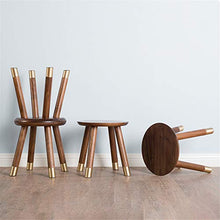 HBING Mobili Panca in Legno massello Sgabello Sgabello per Bambini Panca Scarpa Semplice Noce Nero Legno Sgabello da Salotto per Adulto Adatto per Giardino e Campeggio