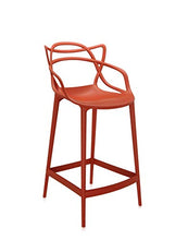 Kartell Masters Stool Sgabello, Tecnopolimero termoplastico Riciclato con Carica Minerale e Trattamento Soft-Touch, Arancione(Ruggine), H. 65