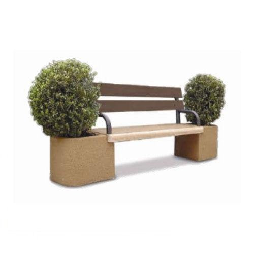 Bonfante Panchina Levigata con Fioriera e Schienale Rosa