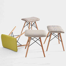 Sedia da Bar Sgabello Sedia Poggiapiedi Ufficio in Legno massello Sgabello Tavolino Sedia Piazza Home poggiapiedi in Tessuto sfoderabile e Lavabile Sgabello QAF1016 (Color : Stripes)