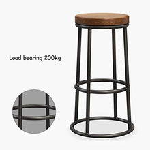 IG Sgabelli da Bagno Cucina Round Wood Retro Sgabelli da Stiro in Ferro Battuto Seggiolone con Poggiapiedi Cucina Colazione Pub Counter Cafe Bar Sgabelli,Altezza: 65 Cm,Altezza: 65 Cm.