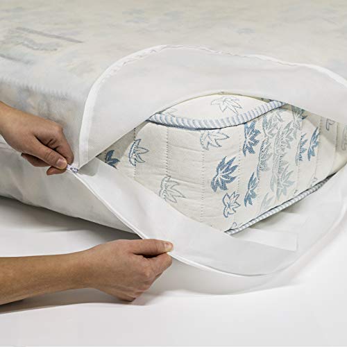 Allergosystem Set Antiacaro Composto da coprimaterasso con Cerniera per Letto Matrimoniale, 160x190x20cm e 2 copricuscino, 50x80cm, 100% Polipropilene, Bianco, 160 x 190 x 20 cm